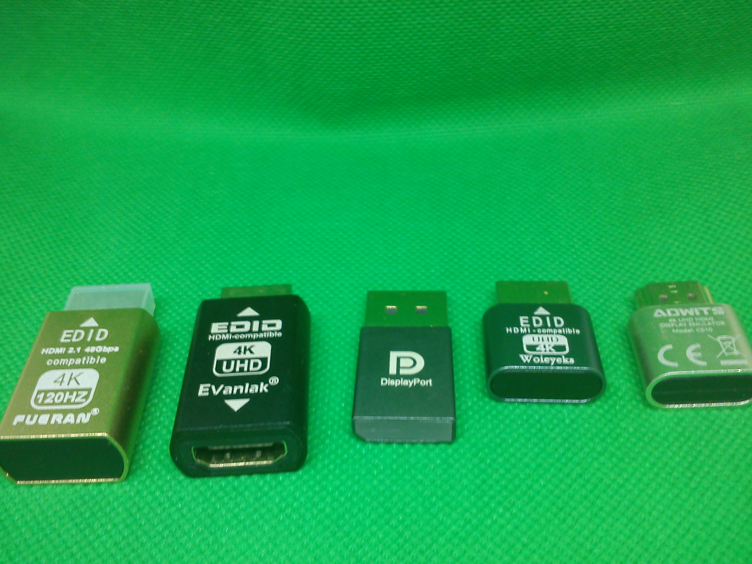 An assortment of EDID Dummy Plugs
